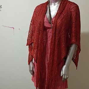 Rust Knit Shawl